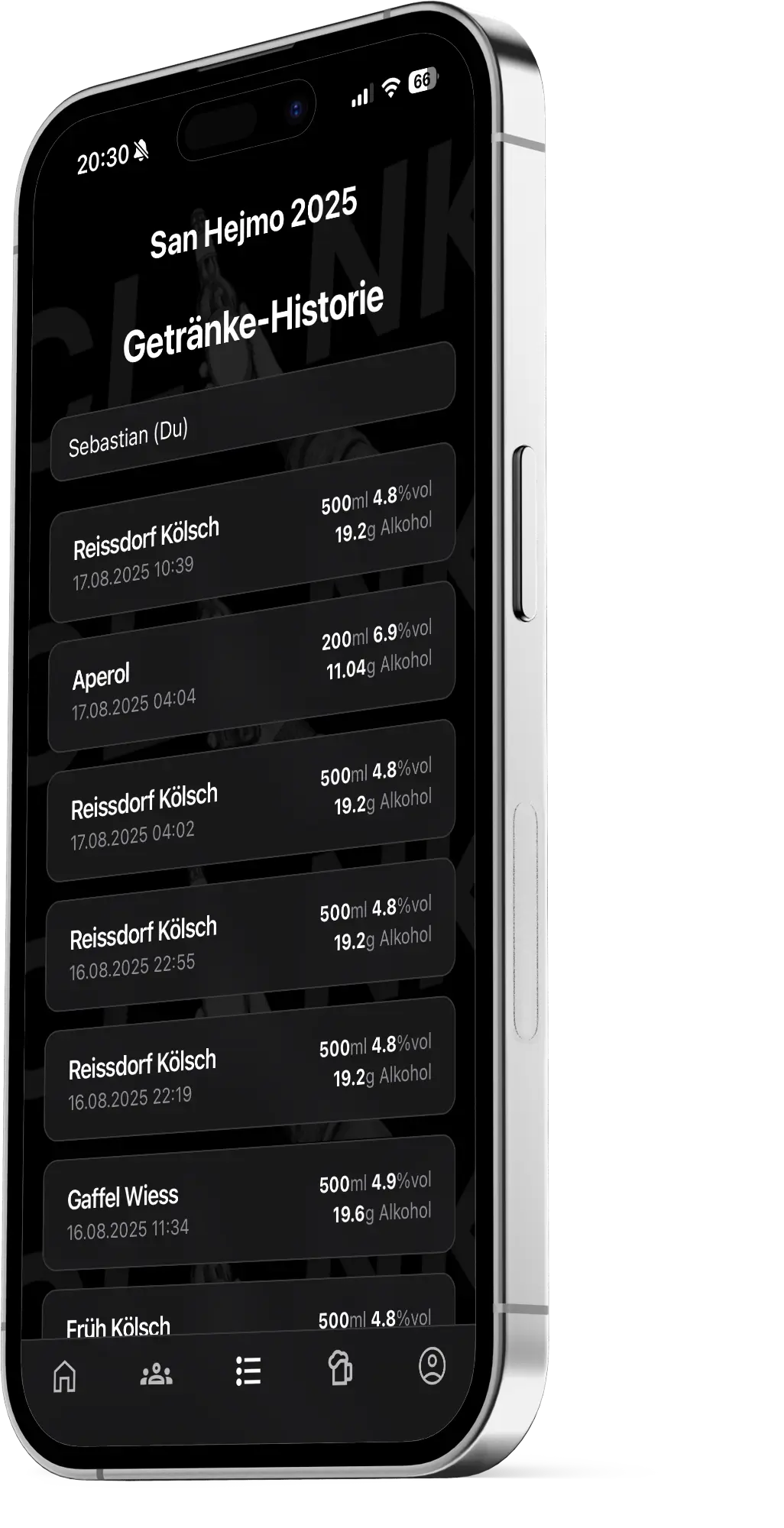 Clink App Dashboard Mockup